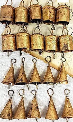 חבילה של 6 פעמוני פח הודי בצורת 6 פעמון כפרי פעמון עם חלוץ מתכת פעמוני פח פח למלאכה יום השנה