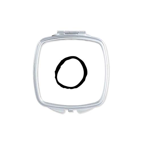 יווני אלפבית קרן שחור צללית מראה נייד קומפקטי כיס איפור דו צדדי זכוכית