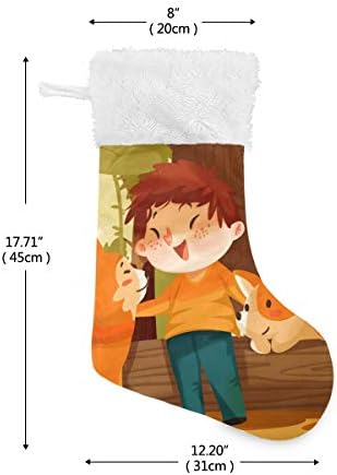 ילד פימילאגו עם שני גרבי חג המולד של קורגי 1 חבילה 17.7 , גרביים תלויים לקישוט חג המולד