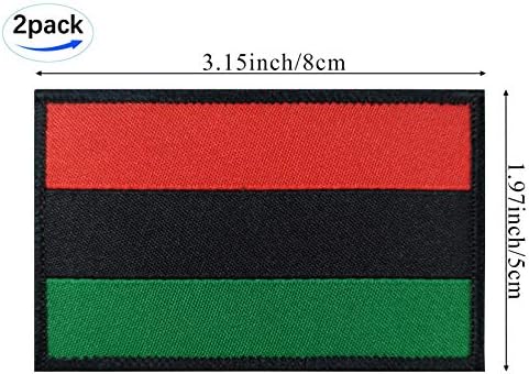 JBCD 2 חבילה אפרו דגל אמריקאי טלאי דגלים אפריקאים דגלים טקטיים טלאי טלאי דגל גאווה לתיקון כובע טלאים