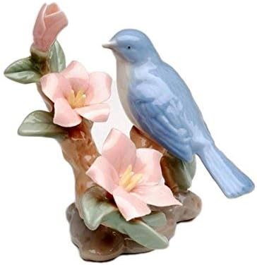 קוסמוס 96443 חרסינה משובחת מיני ציפורי כחול עם פסלון פרחים, 2-1/2 אינץ '
