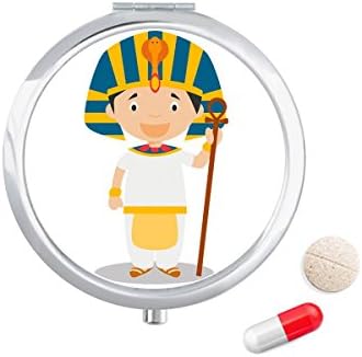 צהוב כובע מצרים קריקטורה גלולת מקרה כיס רפואת אחסון תיבת מיכל מתקן