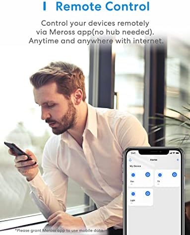Meross Smart Plug Mini, 15a & Wi-Fi אמין, תומך באפל HomeKit, Siri, Alexa, Echo, Google Assistant ו- Nest Hub, בקרת