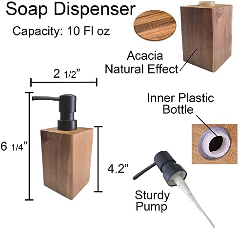סבון ידיים של אמבטיה וקרם קרם Acacia 10 fl oz חום ושחור