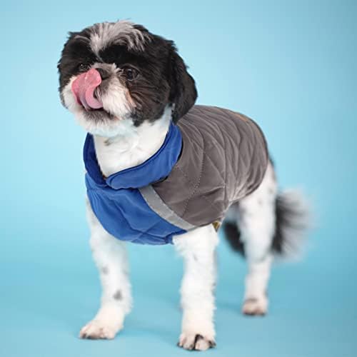 מעיל חורף כלב בגדי כלבים חמים למזג אוויר קר מחמד ז'קט רפלקטיבי עם צווארון, טבעת רצועה, אבזם מתכוונן