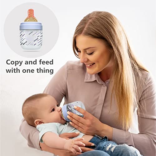 בקבוק תינוק מזכוכית נורי עם שרוול סיליקון, מתאים לתינוקות שזה עתה נולדו, קרוב יותר להנקה לתינוקות