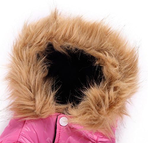 סלמי חיות מחמד שלג שלג גור אטום לרוח מעיל מעיל חורף כלב עם כלב מכסה המנוע כלב חם כלב פליס לחתול כלב קטן ורוד