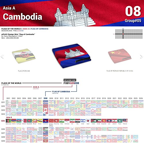 סוני פלייסטיישן 3 דק עיצוב עור דגל של קמבודיה מדבקות מדבקת עבור פלייסטיישן 3 דק