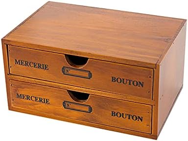 קופסת אחסון קוסמטית של וואנליאן, רטרו מעץ שולחן עבודה קופסא אחסון קופסא אחסון קופסא אחסון קופסאות