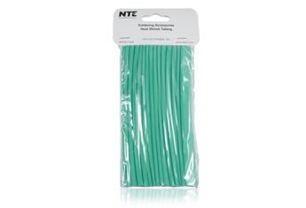 NTE Electronics 47-20706-G צינורות כיווץ חום, קיר דק, יחס כווץ 2: 1, קוטר 3/8 , אורך 6, ירוק