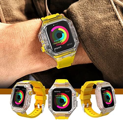 Czke Changerent Mod ערכת ערכת Apple Watch 45 ממ 44 ממ 41 ממ 40 ממ רצועת ספורט גומי לסדרה Iwatch 8 7 6 5 4 SE