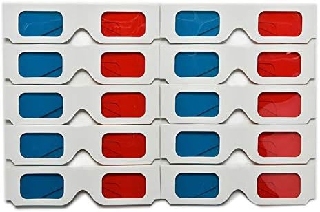 10 יחידות אוניברסלי אנאגליף קרטון נייר משקפיים מקצועי אדום כחול ציאן 3 משקפיים עבור סרט