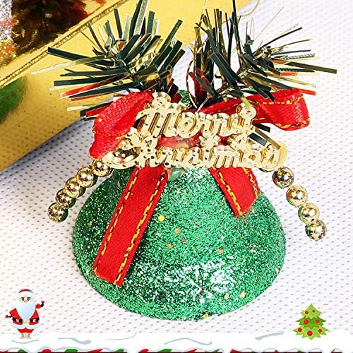 פעמוני פלסטיק מבריקים צבעוניים לעצי חג המולד: 6 יחידות 3.5 סמ + 6 יחידות 4.1 סמ פעמוני נצנצים עם חג המולד