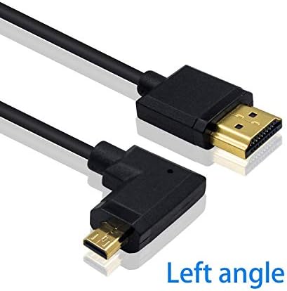Duttek Micro HDMI לכבל HDMI סטנדרטי, מיקרו HDMI לכבל HDMI מפותל, קיצוני דק קיצוני מיקרו HDMI זכר זכר