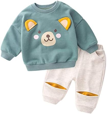 פעוטות בגדי תינוקות בגדי שרוול ארוך הגדרו צמרות מצוירות חמודות+מכנסיים 2 תלבושות חתיכות
