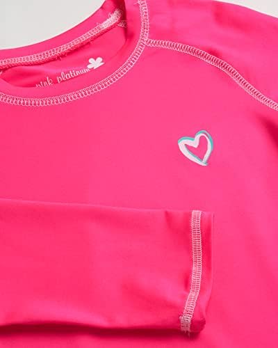 שומר פריחה של בנות תינוקות ורוד - UPF 50+ מגן מהיר ויבש חולצת שחייה שרוול ארוך