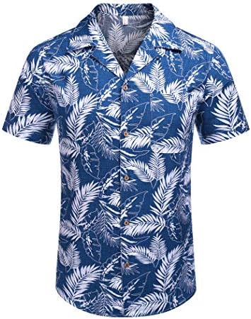 חולצות פרחוניות בהוואי של קואופנדי, כפתור פשתן כותנה, חולצות חוף נופש טרופיות
