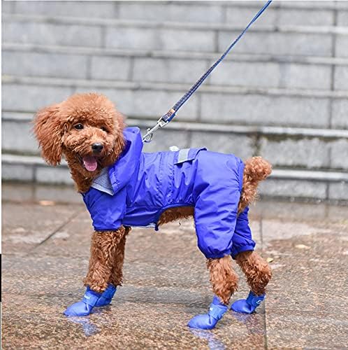 7 צבעים זמינים, מגפי גשם לכלבים לכלבים קטנים בינוניים גדולים, מידות עד 2 ליטר, נעלי כלבים עמידות למים כחול בינוני