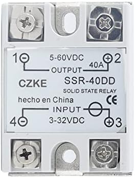 UNCASO ממסר מצב מוצק SSR 10DD 25DD 40DD DC בקרה DC ​​מעטפת לבנה שלב יחיד ללא כיסוי פלסטיק 3-32V