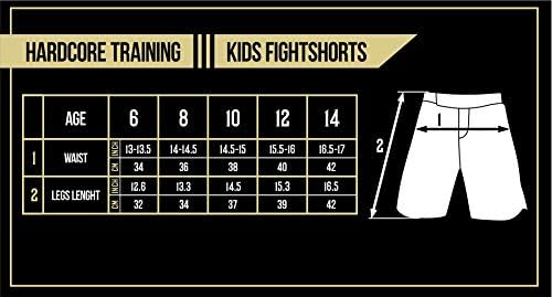 אימון הארדקור מכנסיים קצרים לילדים סאקורה שחור MMA BJJ כושר כושר אימון אימון בגדי ספורט