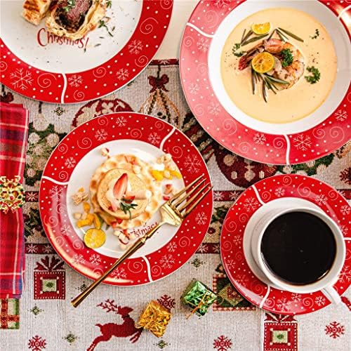 N/a 60 חלקים בסגנון חג המולד חרסינה סט כלי אוכל עם 12*כוס, צלוחית, צלחת קינוח, צלחת מרק, מתנה של צלחת ארוחת ערב