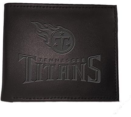 צוות ספורט אמריקה טנסי טיטאנים ארנק שחור / דו לקפל / מורשה רשמית חותמת לוגו / עשוי עור / כסף וכרטיס ארגונית