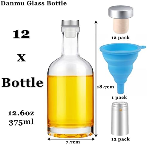 דנמו 12 בקבוקי זכוכית אריזה, 12.6 בקבוקי זכוכית עם פקק, בקבוקי זכוכית עם מכסים, בקבוקי יין, בקבוקי