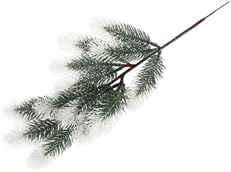 ABAODAM 2 PCS חג המולד כפור אורן לבן מחט חורפי חורף קישוטי ילידים קישוטי העיצוב העיצוב של עץ חג המולד