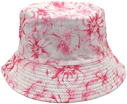 פרחוני הדפסת נשים טרנדי טיולים כובעי דייג אופנה מזדמן אגן כובע נשים כפול מתקפל טיולים כובע צדדי