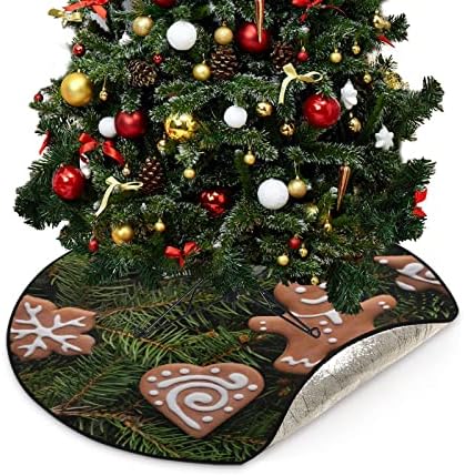 עוגיות עוגיות ג'ינג'ר לחג המולד של קופדה מחצלות עץ חג המולד חצאית עץ אטום למים, ענפי עץ אשוחית עץ חג המולד עץ עץ