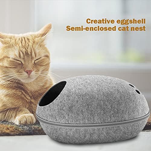 הרגיש חתולי מיטה לנשימה מקורה להסרה חצי סגור מלונה קן נשלף ביצת מעטפת בצורת רחיץ הרגיש חתול מיטות