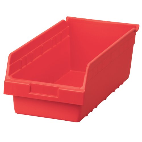 Akro-Mils 30088 קינון פלסטיק Shelfmax Storage Box, אדום, אדום,