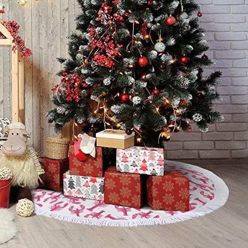 עץ חג המולד של לובסטר פינק מחצלת עץ עץ עץ עץ עץ עם גדילים לקישוט חג המולד של מסיבת חג 48 x48
