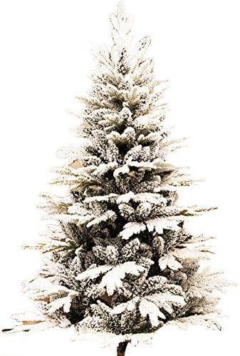 ZPEE לבן PVC עץ חג המולד עץ חשוף, שלג מלאכותי נוהר עץ אורן צירים לא מוערך עם עמדת מתכת קל להרכבה קישוט חג המולד