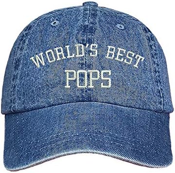 הכי טוב בעולם פופס רקום כובע בייסבול - כובע לאבא, כובע בייסבול סבא, כובע אבא, סבא כובע
