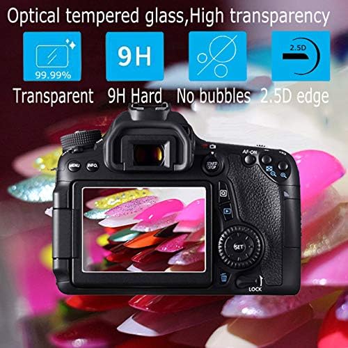 מגן מסך זכוכית תואם למצלמת SLR דיגיטלית Canon EOS 90D 80D 70D דיגיטלית, פליטת זכוכית מחוסמת נגד סקרט.