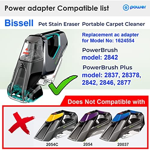 מטען כוח עבור Bissell 1624554 כתם מחיית מחיית מחיית כוח סדרת Brush 2842 2846 2837 2877 176159 ניידים