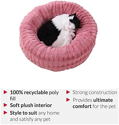 קטיפה עגול שינה מיטת 1-סופגנייה כלב מיטה-מחצלת כרית מיטת בית עבור קטן ובינוני כלב חתול מחמד אספקת בית