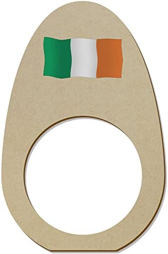 Azeeda 5 x 'מנופף דגל אירי' טבעות מפיות מעץ/מחזיקים