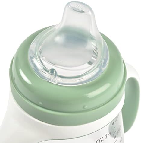 בקבוק תינוק 2 ב-1 לאימון כוס קש, כוס למידה, פטמת בקבוק תינוק וזרבובית קש סיליקון רכה, הוכחה לשפוך, תינוק, פעוט