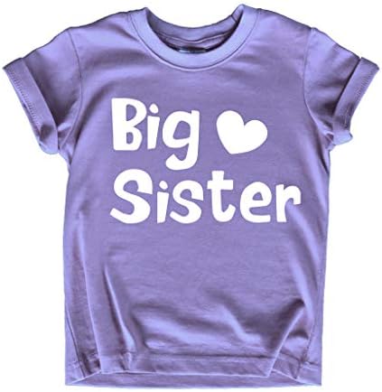 חולצת אחות גדולה ילדה פעוטה קידמה תלבושת תלבושת לתינוקות הודעה לב לב