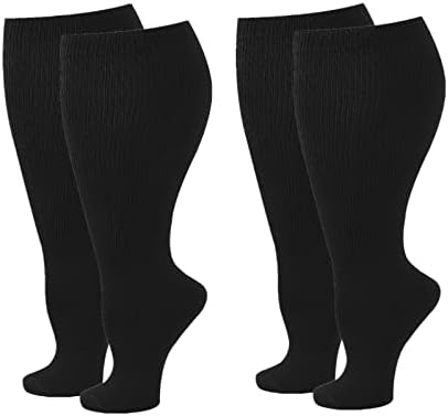 זינגסו גרבי דחיסת עגל רחב לנשים, 2 זוגות פלוס גודל גודל גדול במיוחד גרבי גרבי גרביים מפחיתה נפיחות