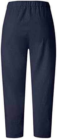 מכנסי פשתן מכנסיים בראנץ 'מנסים שן הארי גרפי פרחוני מותניים גבוהים ברגל ישר מכנסי קיץ 2023 KT