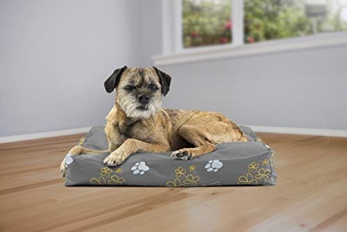 Furhaven כרית קטנה מיטת כלב מיטת כלב עמידה במים מזרן הדפסת גינה מקורה/ חיצוני עם כיסוי רחיץ