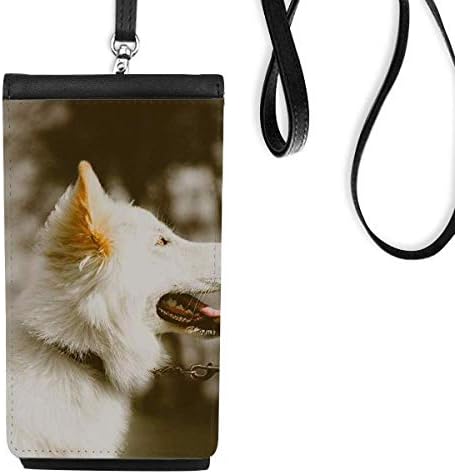 ארנק טלפון של חיות מחמד לכלב לבן ארנק תלייה ניידת כיס שחור