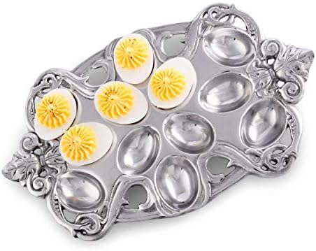 ארתור קורט מתכנן אלומיניום פלר-דה-ליס מיכל מחזיק ביצה נטול 13 אינץ 'x 8 אינץ'