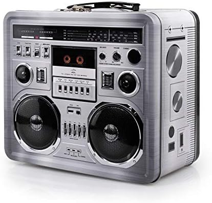 רטרו Boombox רדיו רדיו קופסת קופסת פח - סחורה בהשראת שנות השמונים - אביזרי תלבוש