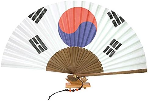 מאוורר יד מסורתי של הבמבוק המסורתי הקוריאני עם מתנה מתקפלת גדולה מתקפלת