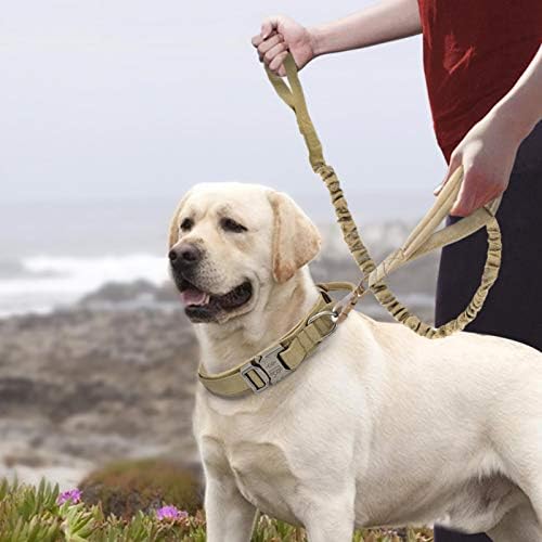 צווארון כלבים עמיד של UKKD ניילון מתכוונן צווארון כלבים צבאי רצועה לכלבים גדולים בינוניים אימונים