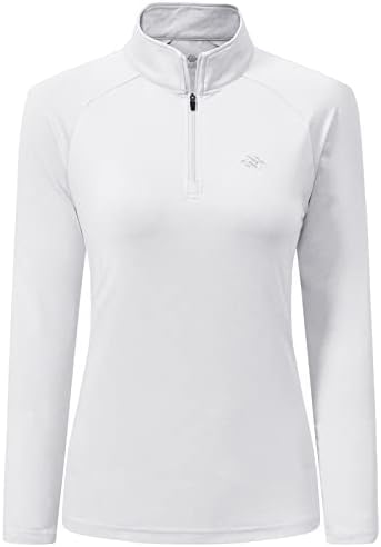 חולצות פולו גולף של ג'ינשי נשים, חולצות רוכסן עם שרוול ארוך, בגדי ספורט הגנת שמש מהירה נושמת.